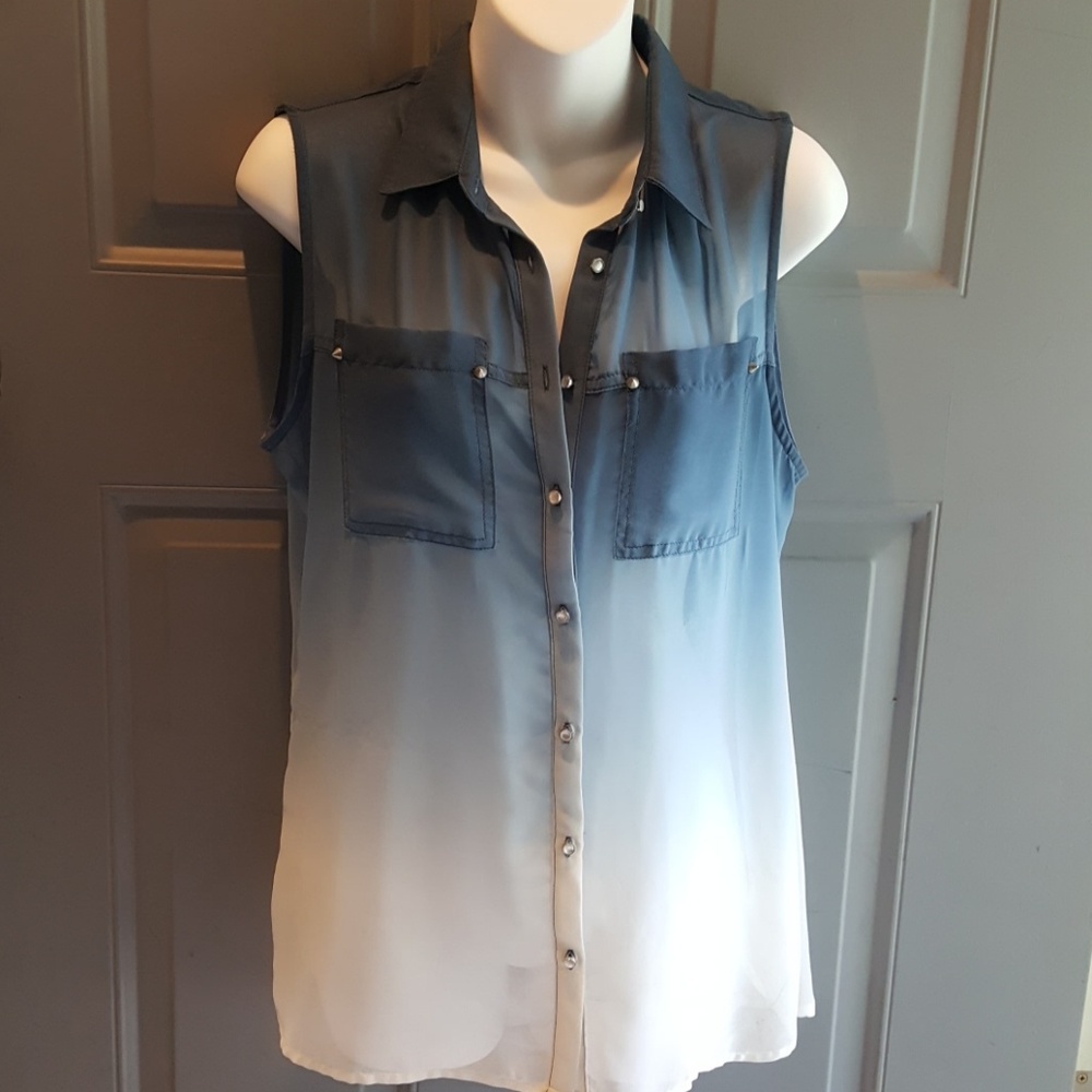 Sheer Ombre sleeveless tunic